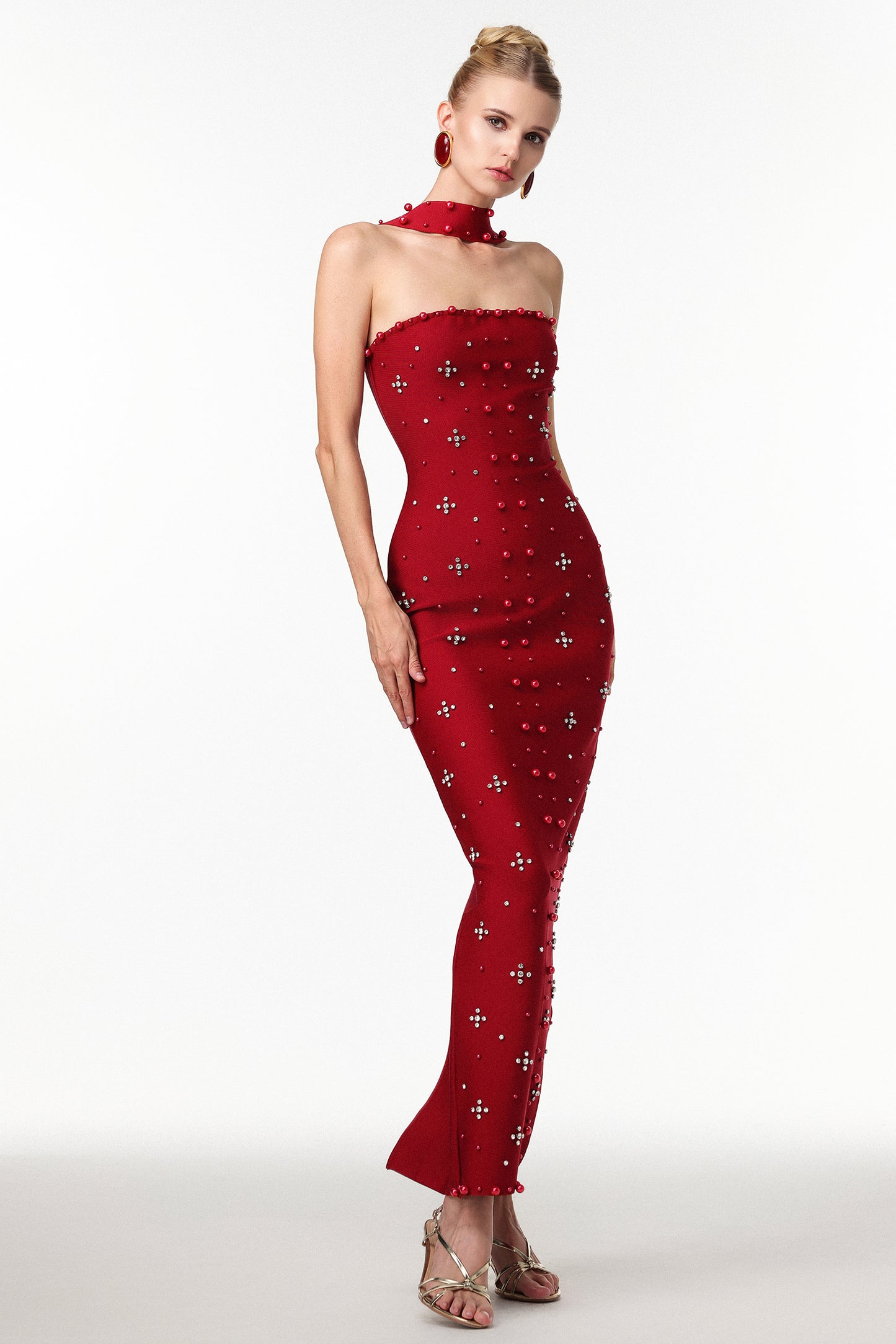 Elowen | Vestido Largo Brillante Perlado