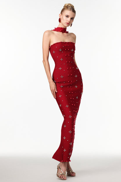 Elowen | Vestido Largo Brillante Perlado