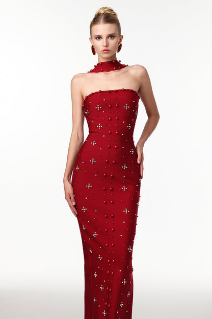 Elowen | Vestido Largo Brillante Perlado