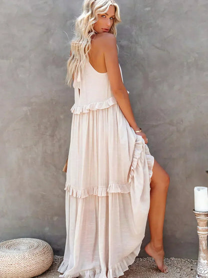 Clarette | Vestido Halter Volantes