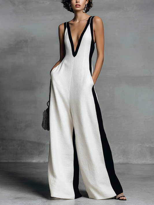 Mila | Mono Blanco y Negro con Tirantes