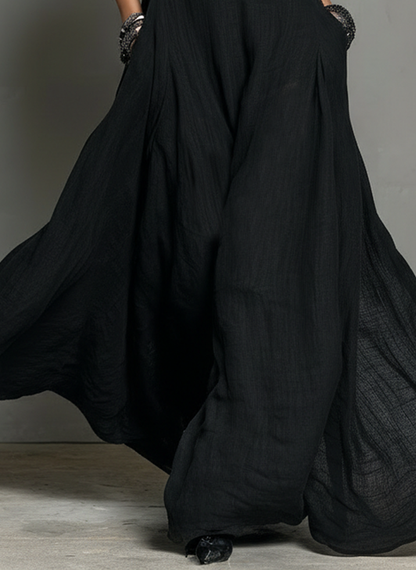 Vanesa | Vestido Largo de Lino Minimalista Cuello Halter Sin Mangas