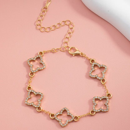 Aurelis | Pulsera de Trébol de la Fortuna con Acabado Dorado