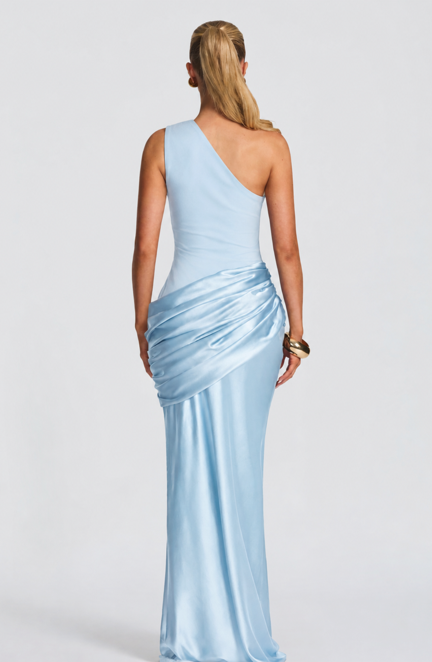 Silena | Vestido Largo Asimétrico Drapeado
