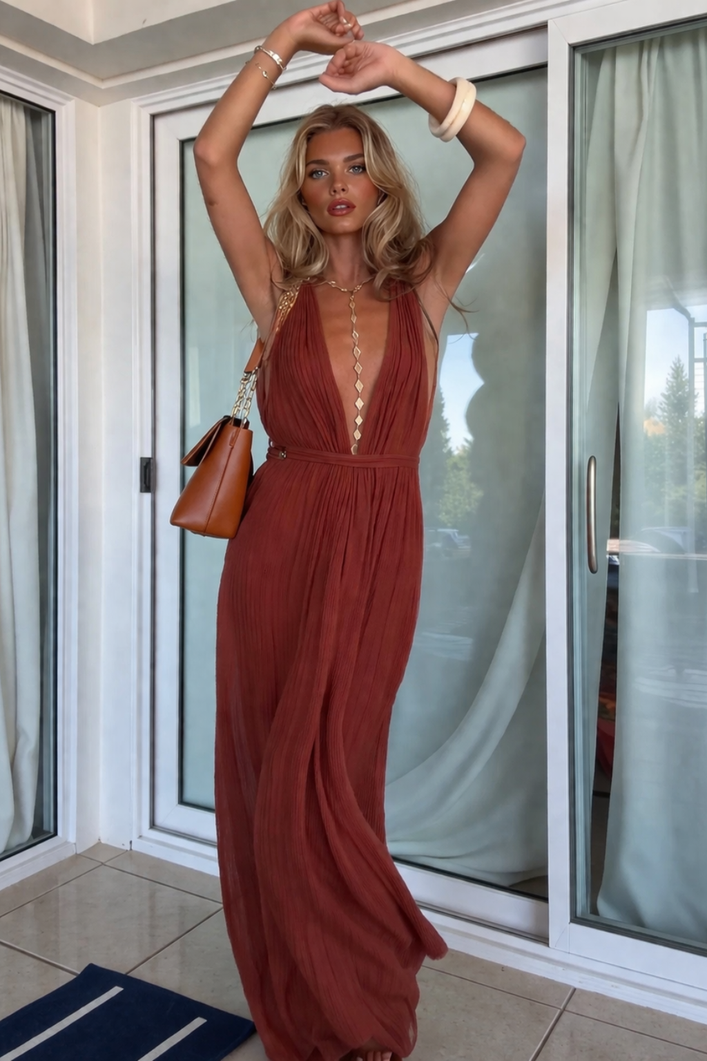 Sira | Mono Vacacional Elegante Escote en V Cintura Acordonada
