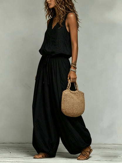 Noira | Conjunto Holgado Top Encaje Pantalón