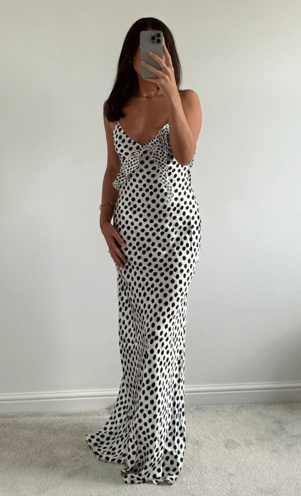 Lysandra | Vestido Largo Lunares Volantes