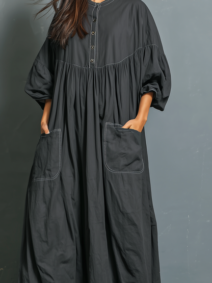 Umbra | Vestido Largo Holgado de Manga Media