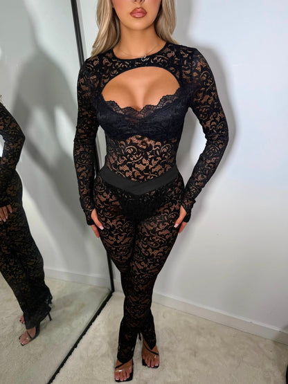 Evanelle | Conjunto Largo Encaje Ajustado