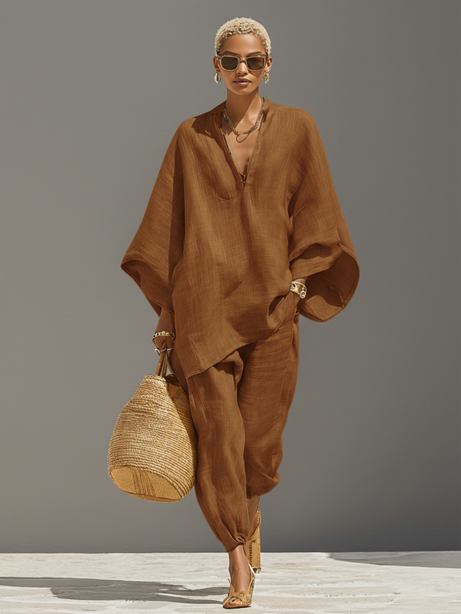 Arena | Conjunto de Lino Minimalista con Doble Asimétrico