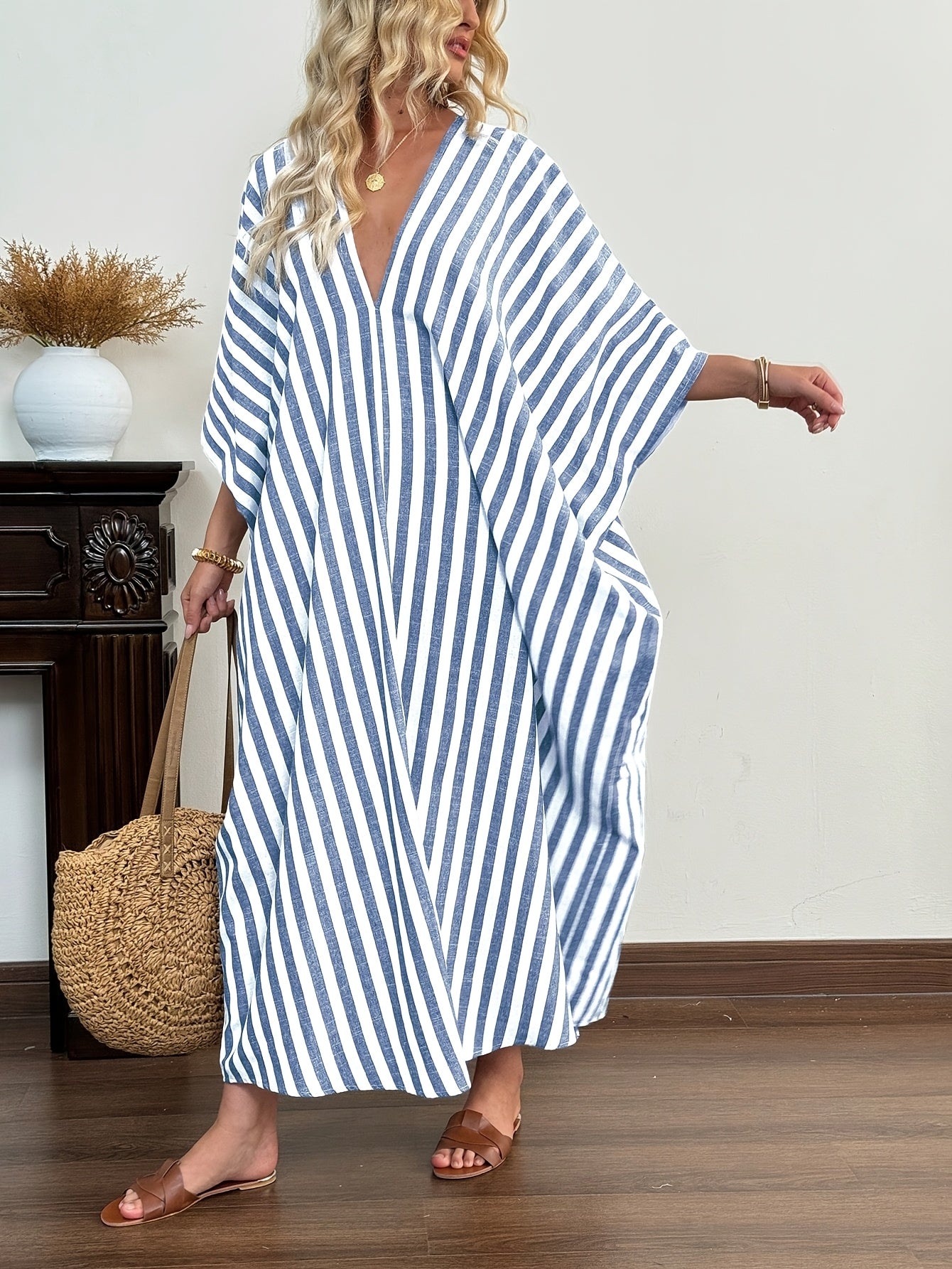 Soryvane | Vestido Rayas Mangas Murciélago