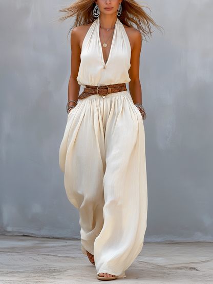 Onira | Mono Holgado Elegante Cuello Halter Sin Mangas