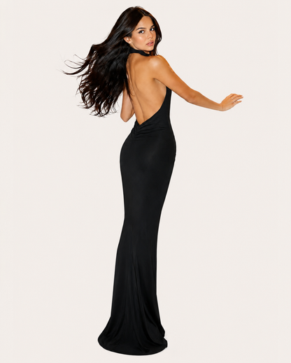 Seralyn | Vestido Largo Halter Encaje