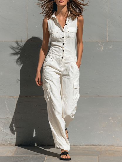 Macarena | Mono Botones Minimalista Sin Mangas