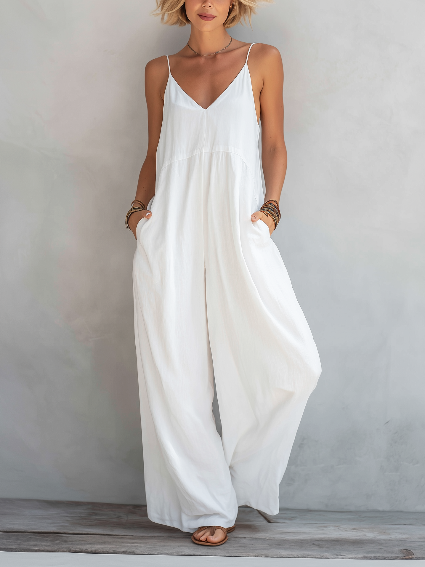 Valesia | Mono Holgado Elegante Sin Mangas
