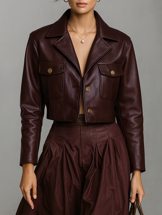 Nina | Chaqueta Corta Minimalista con Solapa y Botones