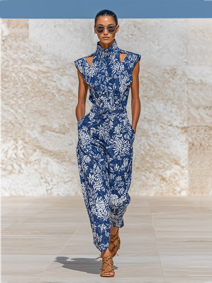 Zevina | Mono Vacacional Estampado Floral Hombros Descubiertos