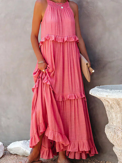 Clarette | Vestido Halter Volantes