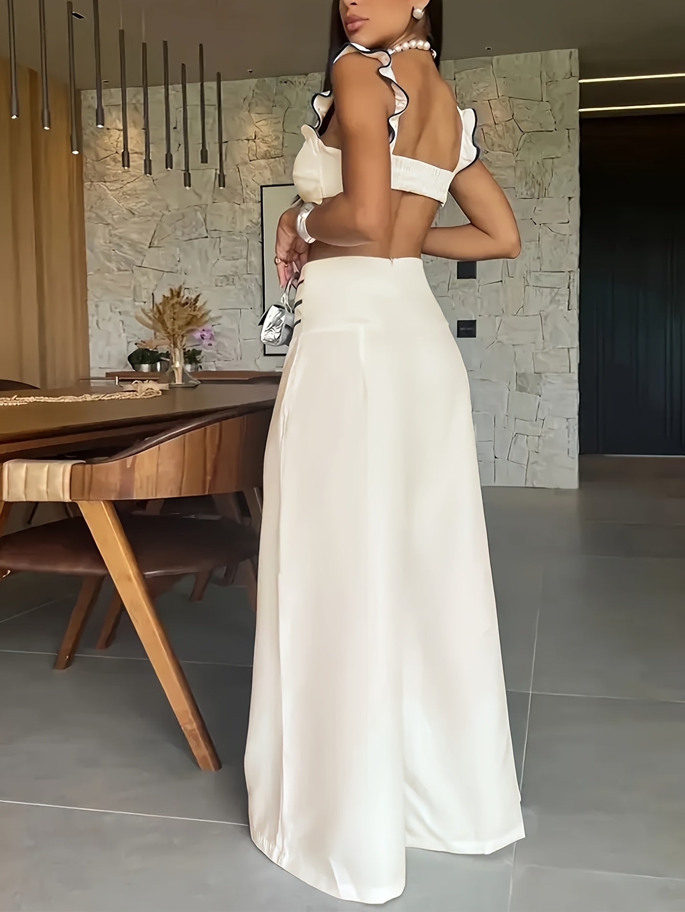 Aurevanna | Conjunto Top Volantes Pantalón