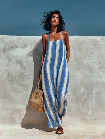 Carla | Mono Tirantes Minimalista a Rayas Vacacional