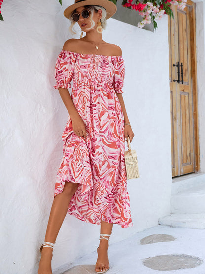 Aurela | Vestido Largo Mangas Caídas Volantes