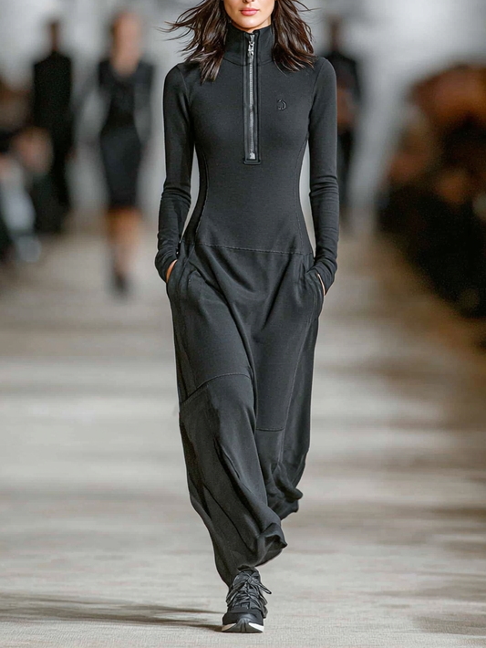 Kyra | Vestido Largo Deportivo Oversize con Cremallera