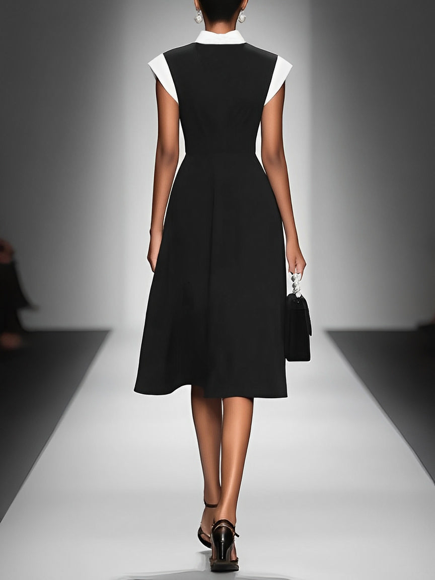 Kati | Vestido Midi Cuello Cuadrado Manga Corta