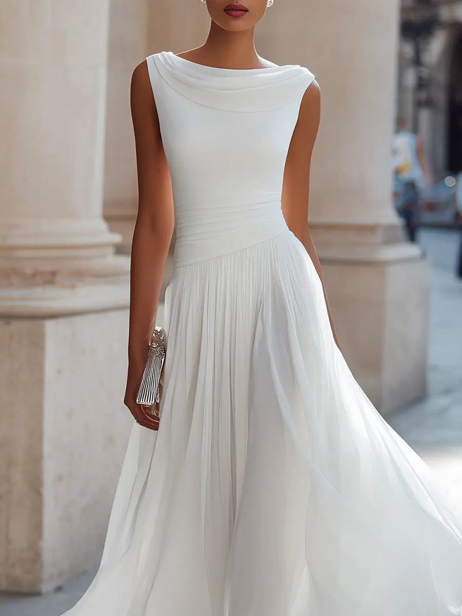Elarvésse | Vestido Largo Drapeado Elegante