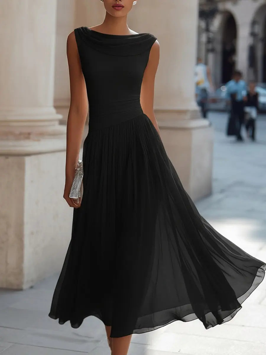 Elarvésse | Vestido Largo Drapeado Elegante