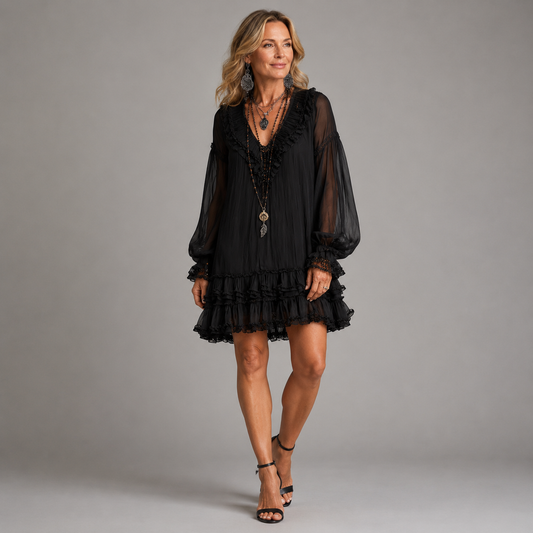 Zyelle | Mini Vestido Elegante Volantes