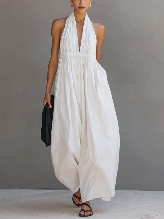 Danella | Mono Informal Cuello Halter Sin Mangas