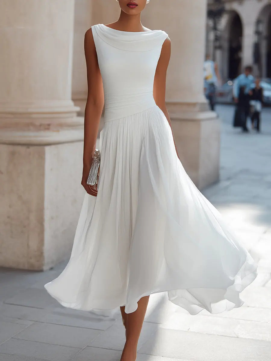 Elarvésse | Vestido Largo Drapeado Elegante