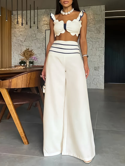 Aurevanna | Conjunto Top Volantes Pantalón