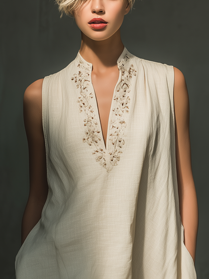 Azura | Vestido Mini con Escote en V Bordado