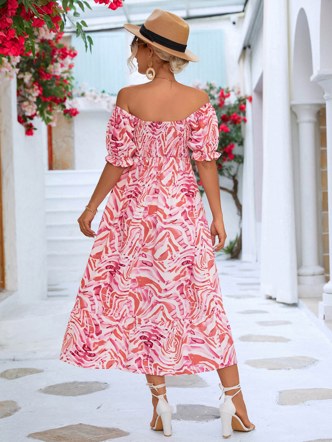 Aurela | Vestido Largo Mangas Caídas Volantes