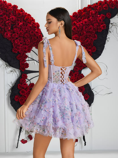 Marvelle | Mini Vestido Corsé Floral Tirantes
