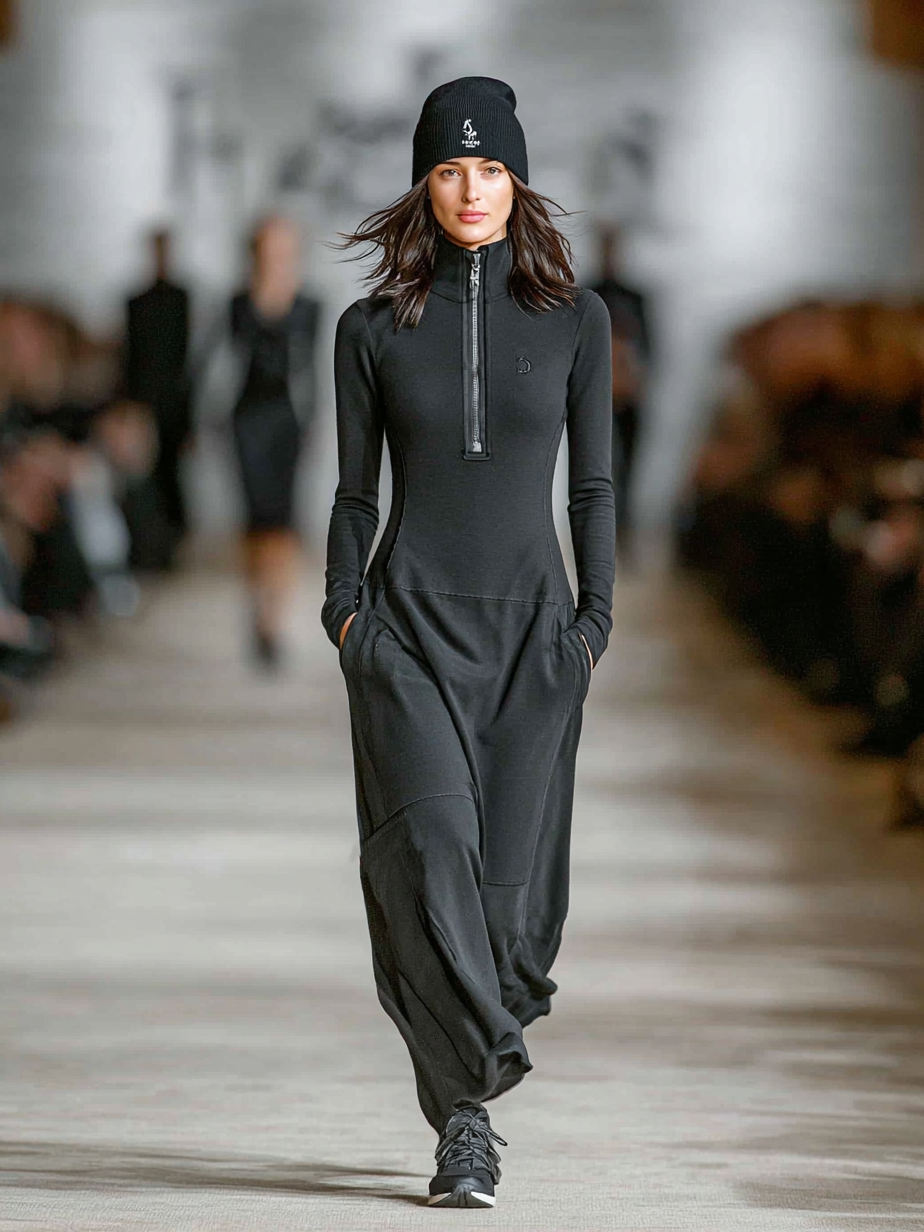 Kyra | Vestido Largo Deportivo Oversize con Cremallera