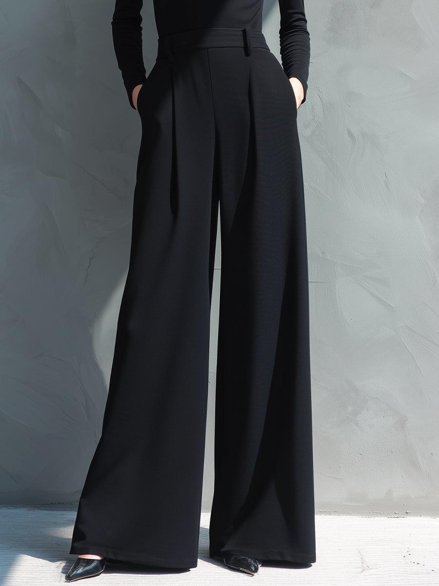 Ziva | Mono Clásico de Punto Estilo Traje Cuello Alto y Pernera Ancha