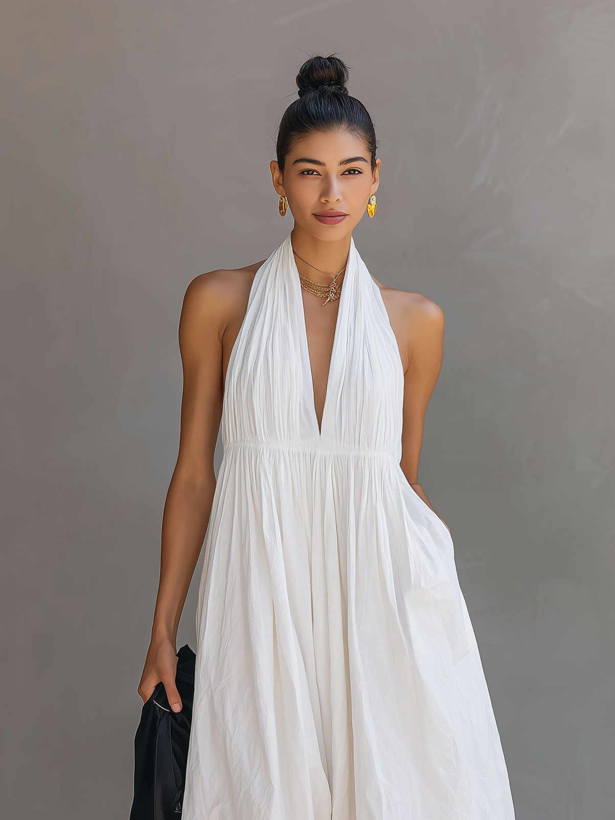 Danella | Mono Informal Cuello Halter Sin Mangas
