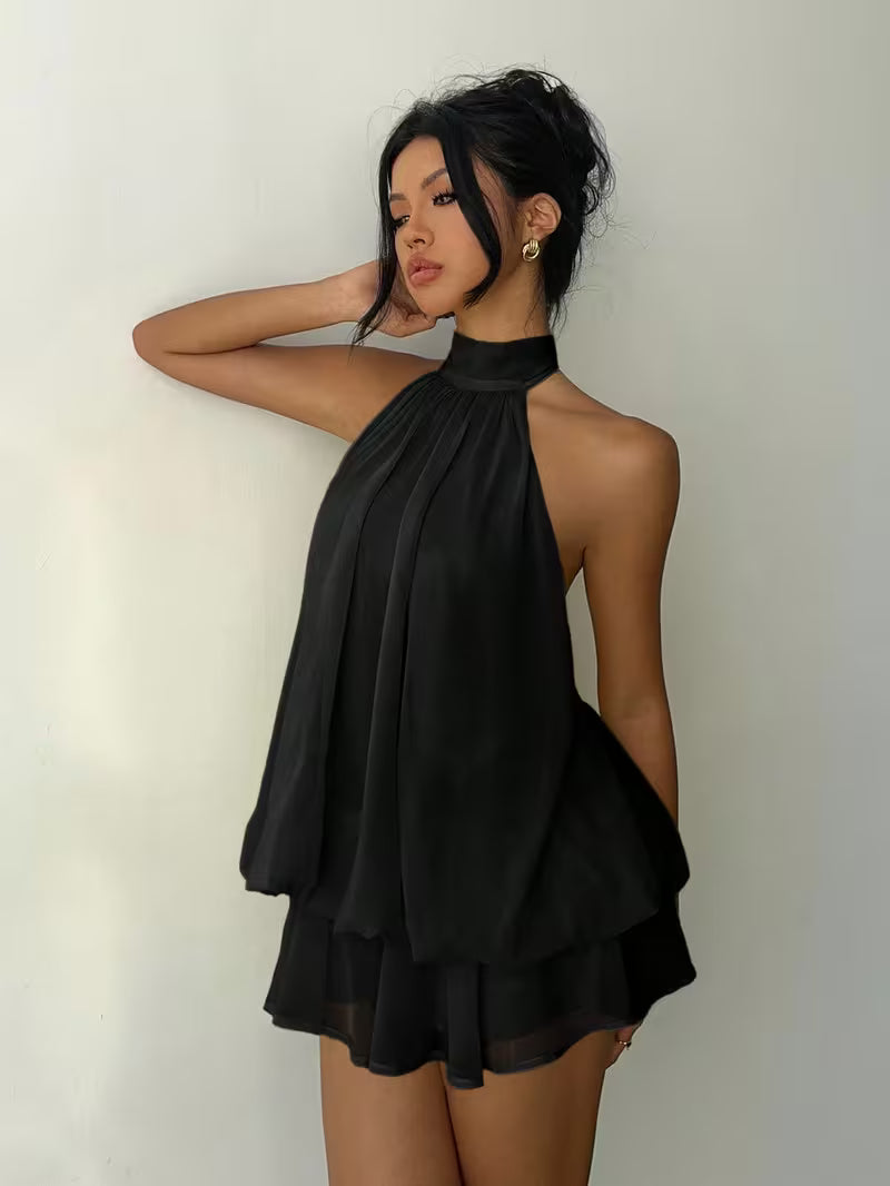 Liora | Vestido Halter Volantes