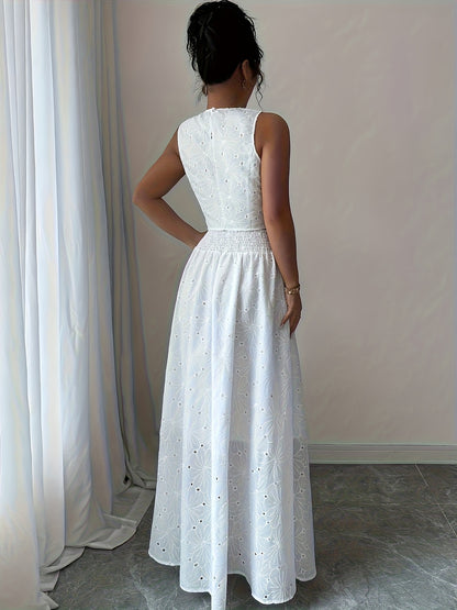 Avielle | Conjunto Ibicenco Bordado Falda Maxi
