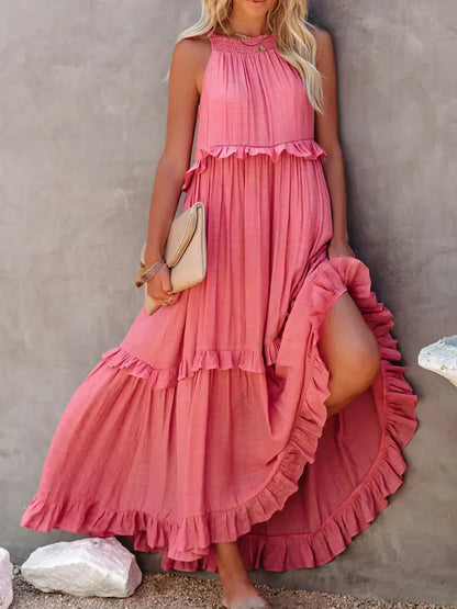 Clarette | Vestido Halter Volantes