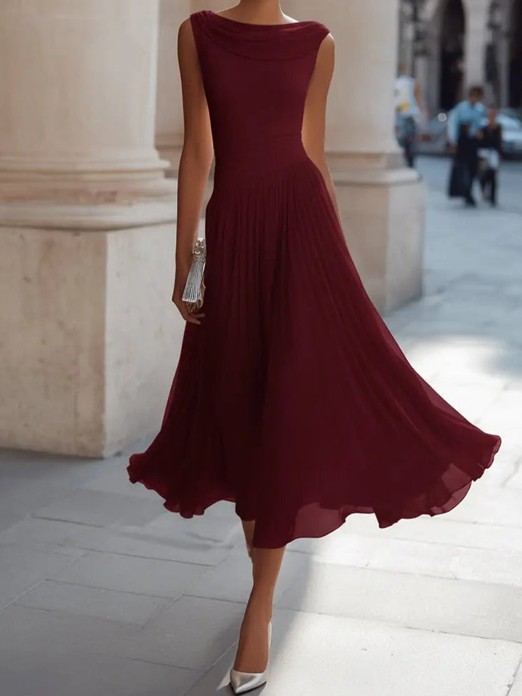 Elarvésse | Vestido Largo Drapeado Elegante