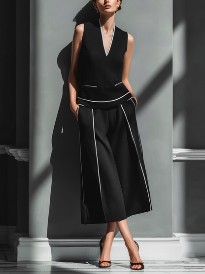 Verona | Conjunto con Ribete en Contraste y Pantalón Culotte