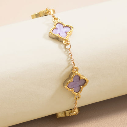 Aurelis | Pulsera de Trébol de la Fortuna con Acabado Dorado