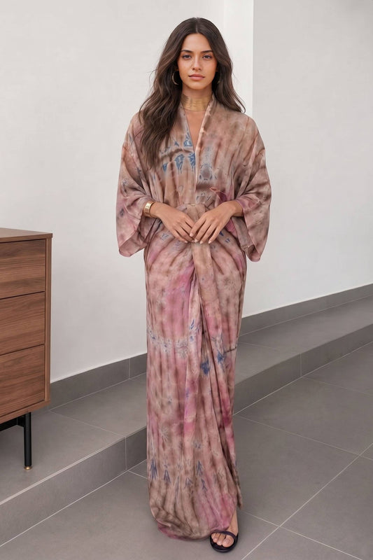 Vitoria | Vestido Largo Mangas Murciélago Kimono