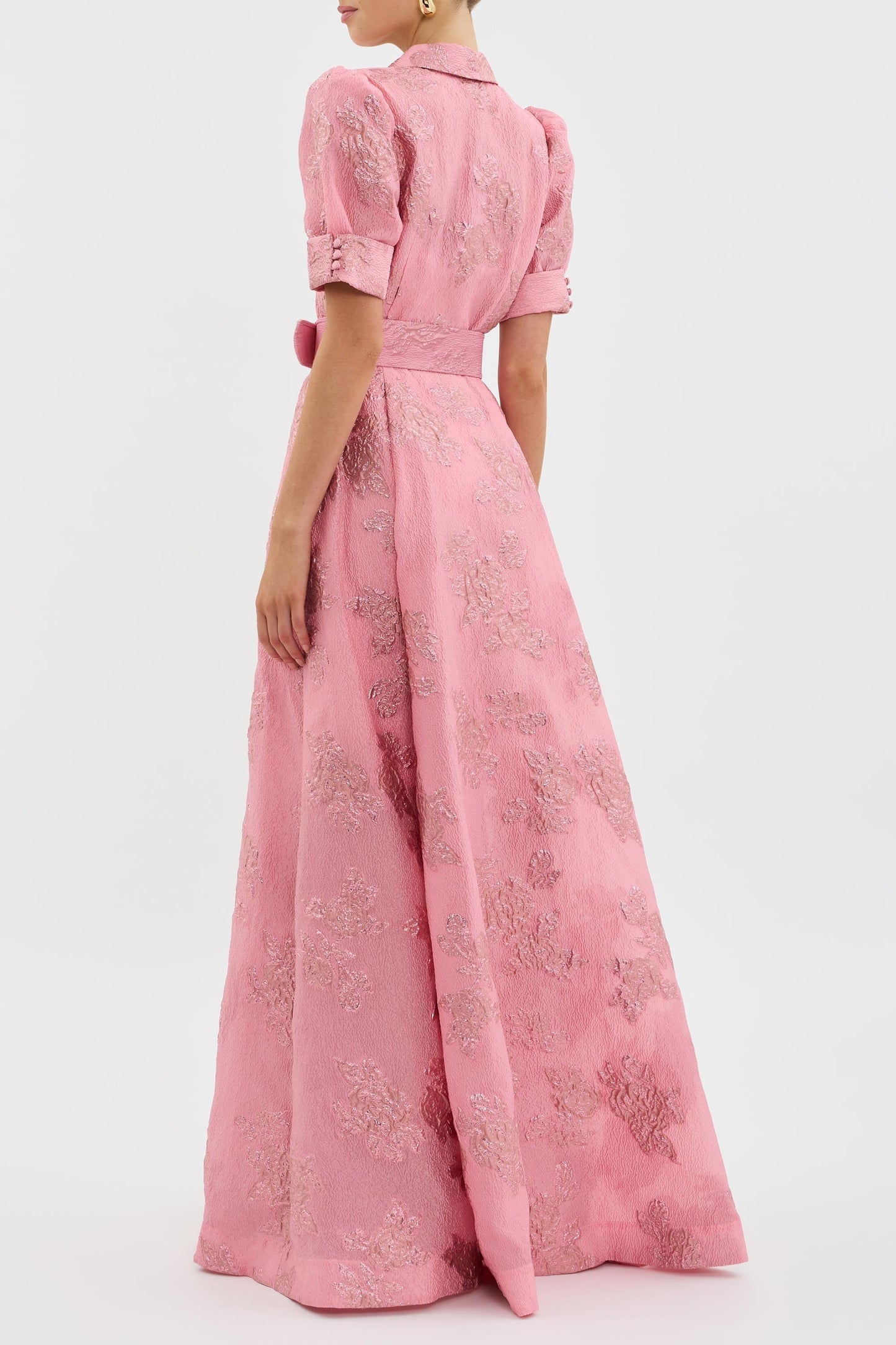 Roselva | Vestido Largo Mangas Abullonadas Detallado