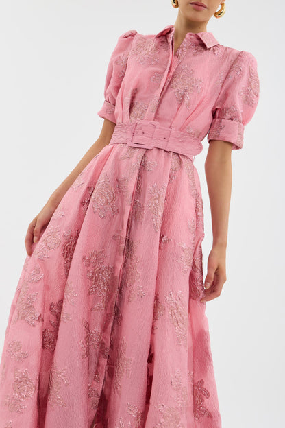 Roselva | Vestido Largo Mangas Abullonadas Detallado