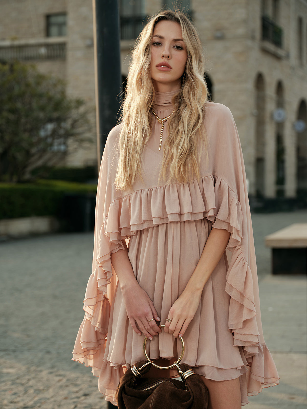 Sena | Mini Vestido Volantes Plisado