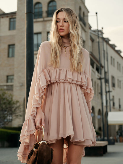 Sena | Mini Vestido Volantes Plisado
